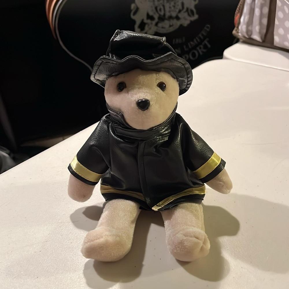 Plush Bear in Black Firefighter Outfit. 2003. Frontier